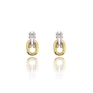 KIKICHIC Two-Tone Modern Dangle Stud Earrings 14k Gold and Silver Plated